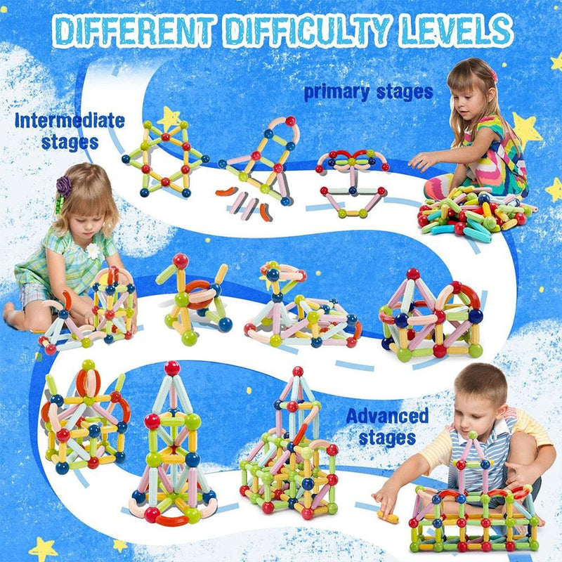 Blocos de Construção Magnéticos - Infantil - Forma Nativa