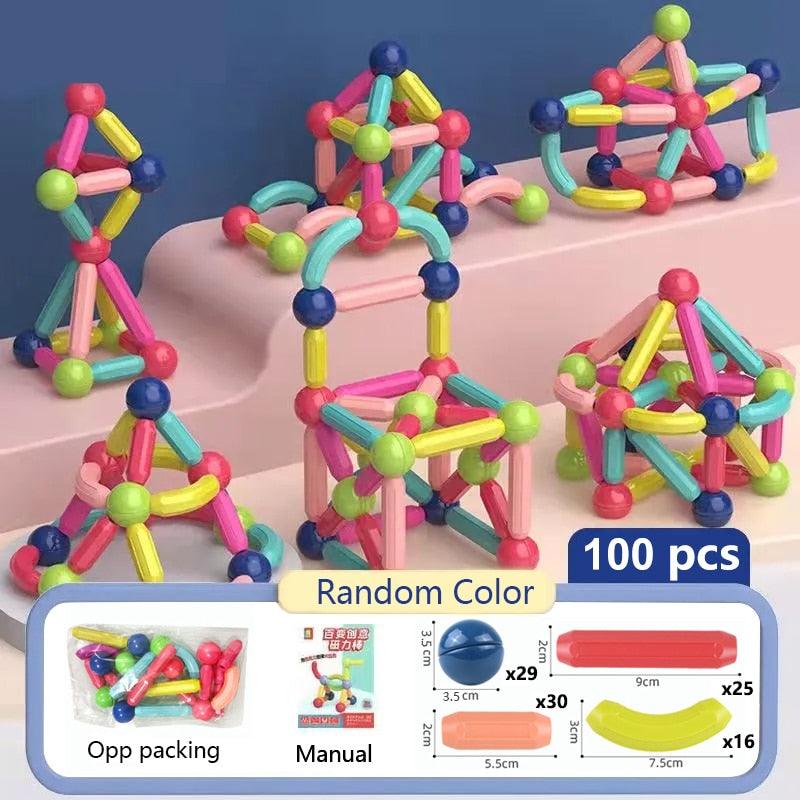 Blocos de Construção Magnéticos - Infantil - Forma Nativa