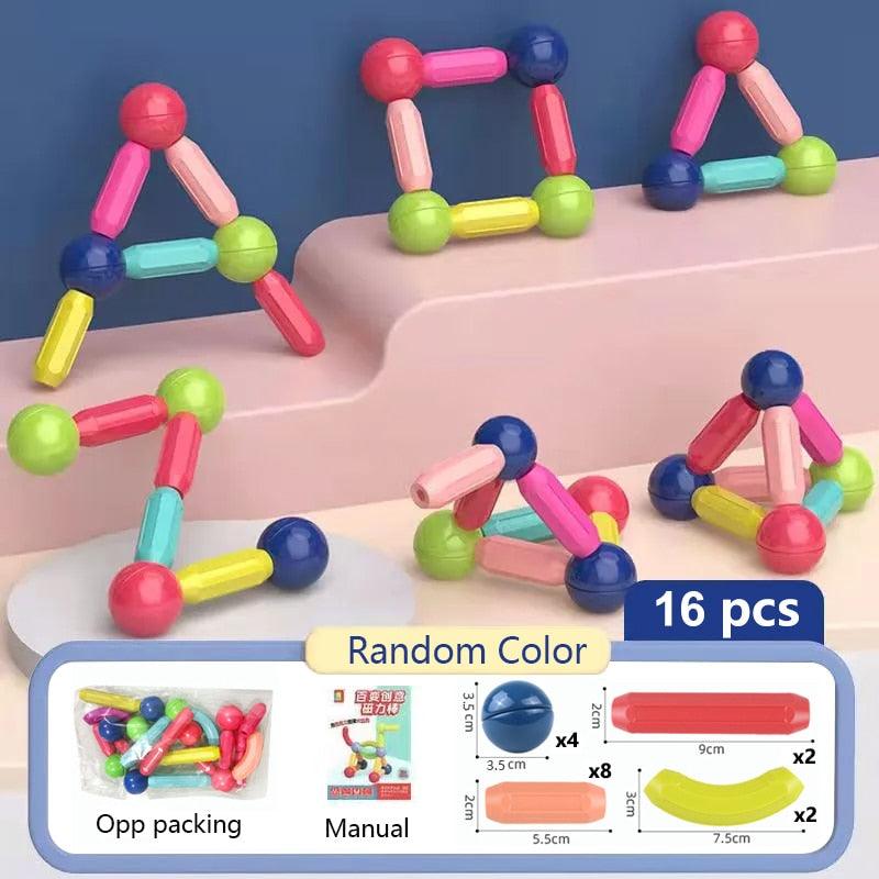 Blocos de Construção Magnéticos - Infantil - Forma Nativa